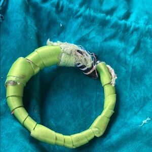 Vibrant Green Fabric-Wrapped Bracelet